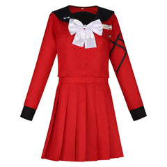The Hundred Line: Last Defense Academy (2025) Tsukumo Kako Red School Uniform Outfits Cosplay Costume 
