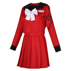 The Hundred Line: Last Defense Academy (2025) Tsukumo Kako Red School Uniform Outfits Cosplay Costume 