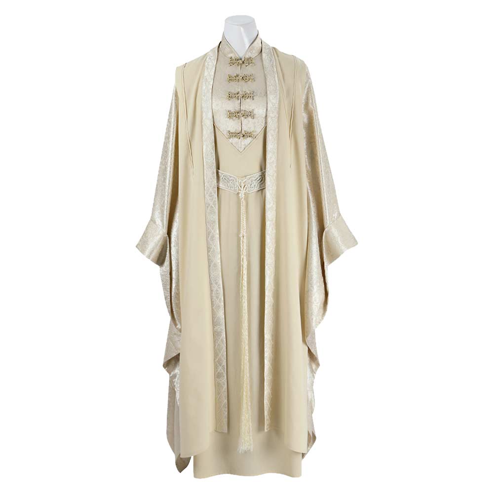 The Lord Of The Rings Saruman Beige Robe Set Outfits Cosplay Costume Halloween Suit 