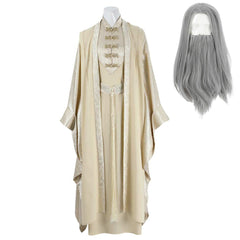 The Lord Of The Rings Saruman Beige Robe Set Deluxe Outfits Cosplay Costume