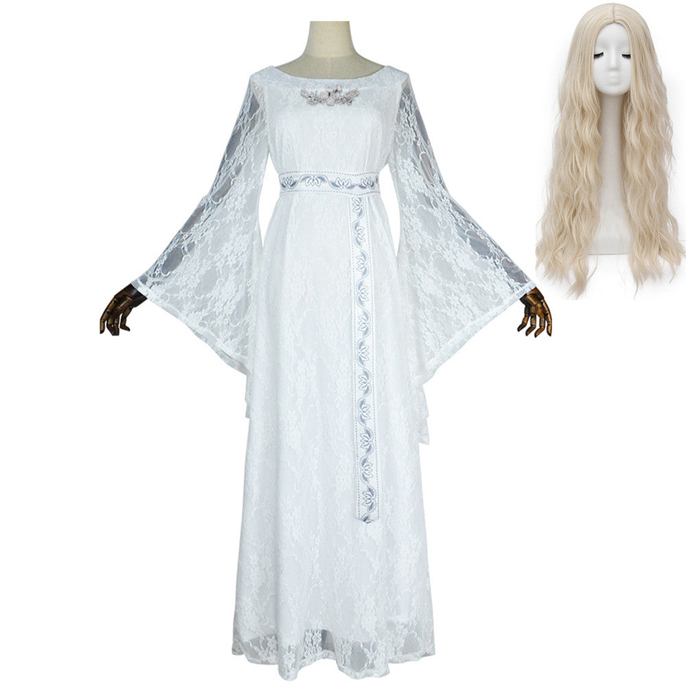 The Lord of The Rings Season 2 (2024) Galadriel White Dress Outfits Cosplay Costume