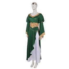 The Lord Of The Rings: The War Of The Rohirrim (2024) Hera Green Dress Outfits Cosplay Costume  