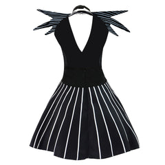 The Nightmare Before Christmas Jack Female Version Black Dress Outfits Cosplay Costume Halloween Suit 