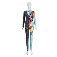 The Nightmare Before Christmas Jack Sally Printed Jumpsuit Outfits Cosplay Costume 