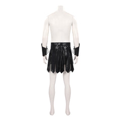 The Odyssey (2026) Agamemnon Black Leather Skirt Bracers Set Outfits Cosplay Costume 