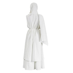 The Odyssey (2026) Goddess Athena White Dress Hood Outfits Cosplay Costume