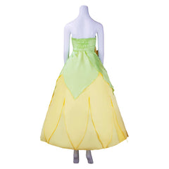 The Princess And The Frog Tiana Green Yellow Dress Set Outfits Cosplay Costume 
