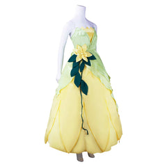 The Princess And The Frog Tiana Green Yellow Dress Set Outfits Cosplay Costume 