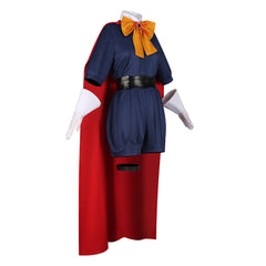 The Ribbon Hero (2026) Sapphire Blue Jumpsuit Red Cloak Set Outfits Cosplay Costume