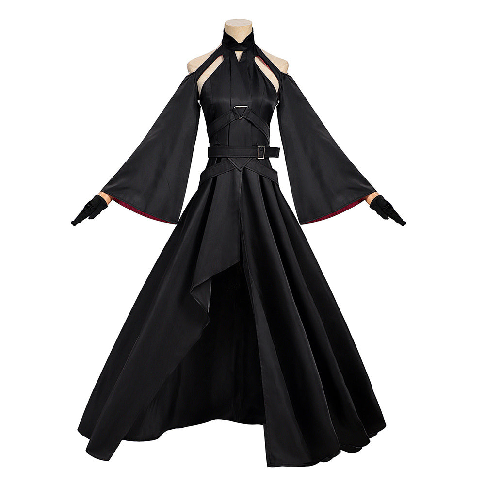 The Ribbon Hero (2026) Velvet Black Dress Set Outfits Cosplay Costume