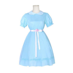 The Shining Twins Grady Sisters Blue Dress Outfits Horror Halloween Cosplay Costume 