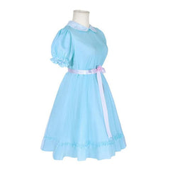 The Shining Twins Grady Sisters Blue Dress Outfits Horror Halloween Cosplay Costume 