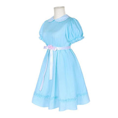 The Shining Twins Grady Sisters Blue Dress Outfits Horror Halloween Cosplay Costume 