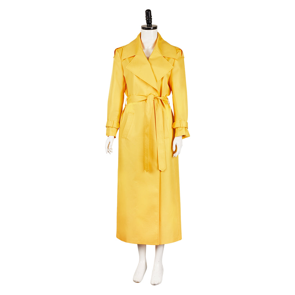 The Substance (2024) Elisabeth Yellow Coat Jacket Outfits Cosplay Costume 