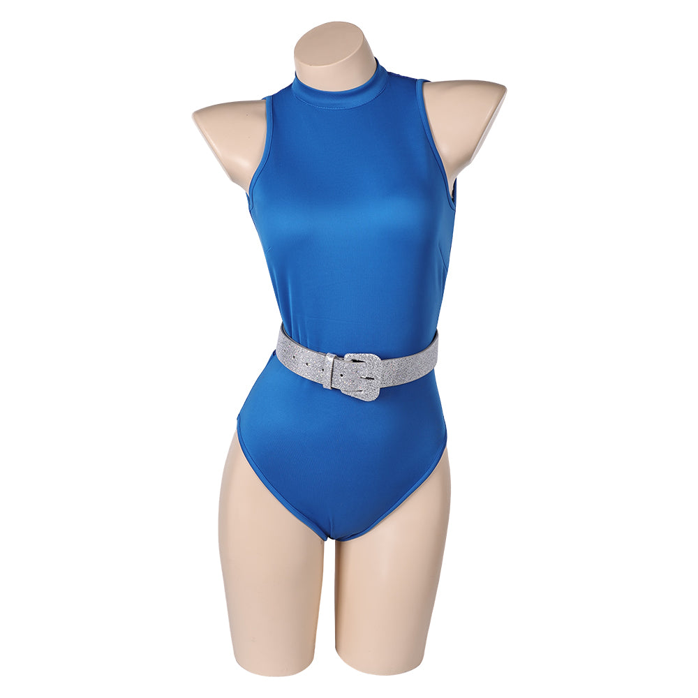 The Substance (2024) Elizabeth Blue Gymnastic Jumpsuit Outfits Cosplay Costume 