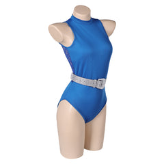 The Substance (2024) Elizabeth Blue Gymnastic Jumpsuit Outfits Cosplay Costume 