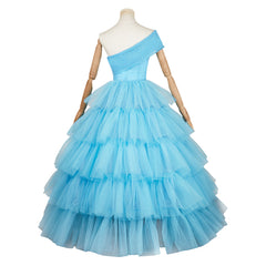 The Substance (2024) Sue Blue Fluffy Tiered Dress Outfits Cosplay Costume 