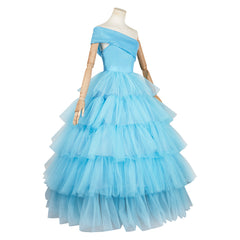 The Substance (2024) Sue Blue Fluffy Tiered Dress Outfits Cosplay Costume 