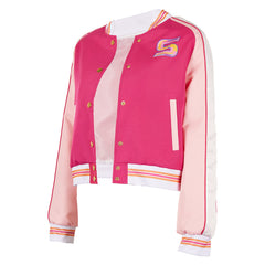 The Substance (2024) Sue Pink Sports Jacket Coat Outfits Cosplay Costume Halloween Carnival Suit 