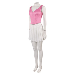 The Substance (2024) Sue Pink Vest White Skirt Outfits Cosplay Costume 