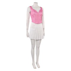 The Substance (2024) Sue Pink Vest White Skirt Outfits Cosplay Costume 