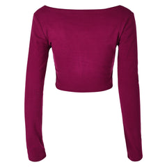 The Substance (2024) Sue Red Cardigan Sweater Outfits Cosplay Costume 