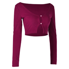 The Substance (2024) Sue Red Cardigan Sweater Outfits Cosplay Costume 