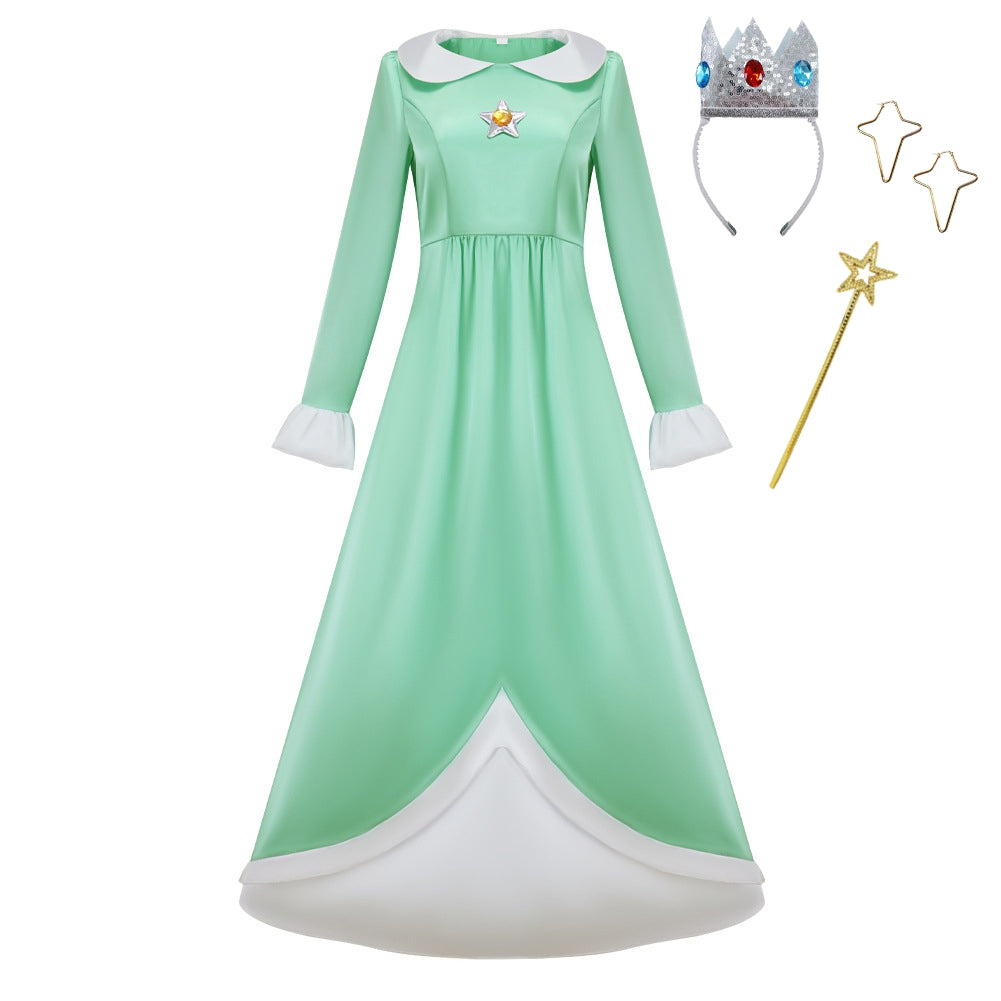 The Super Mario Galaxy Movie (2026) Rosalina Green Dress Outfits Cosplay Costume