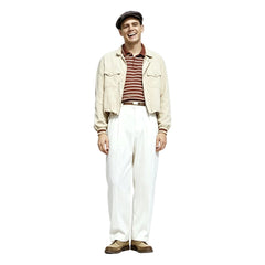 The Truman Show Truman Burbank White Jacket Red Shirt Set Outfits Cosplay Costume