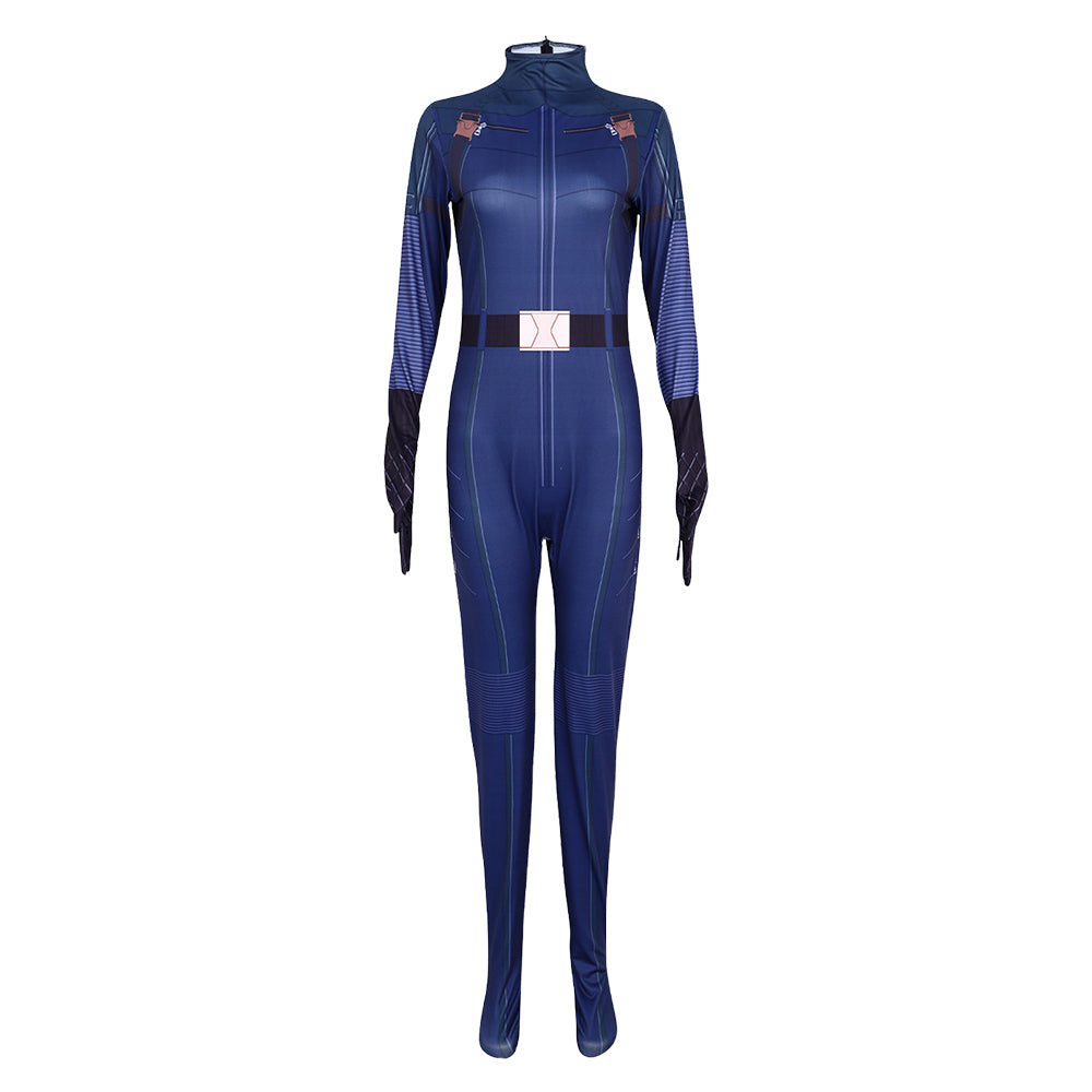 Thunderbolts (2025) Black Widow Yelena Belova Blue Jumpsuit Outfits Cosplay Costume 