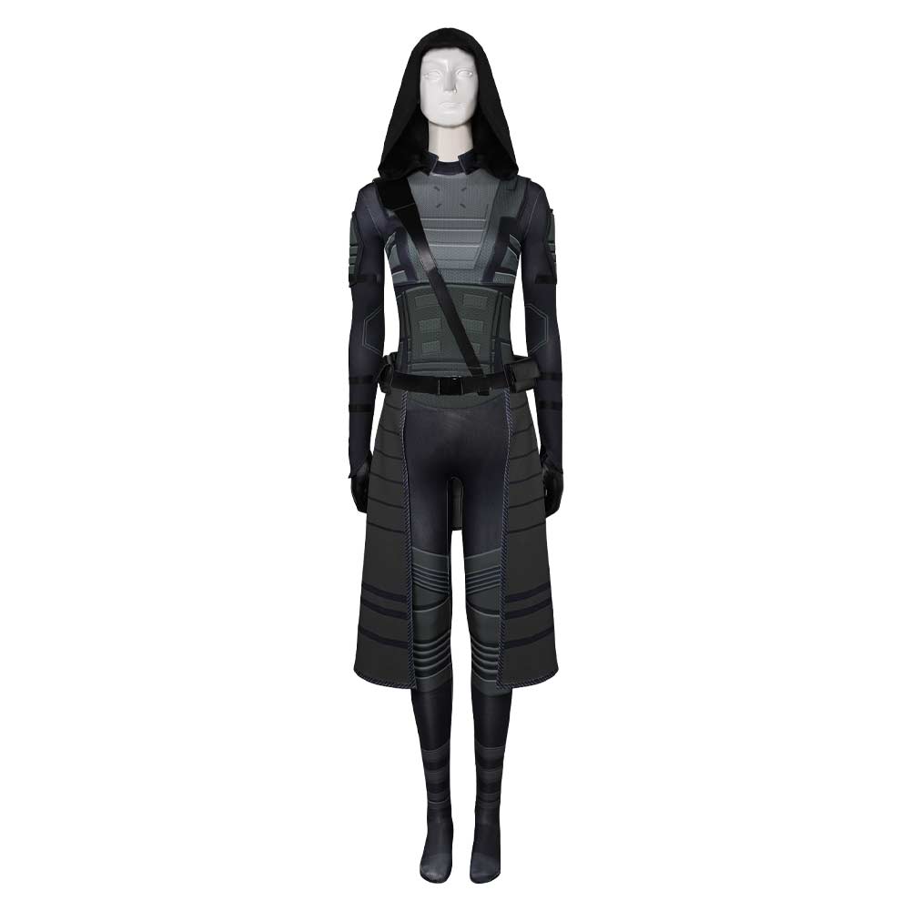 Thunderbolts (2025) Melina Vostokoff Black Jumpsuit Hood Set Outfits Cosplay Costume 