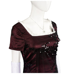 Titanic Rose DeWitt Red Dress Set Outfits Cosplay Costume