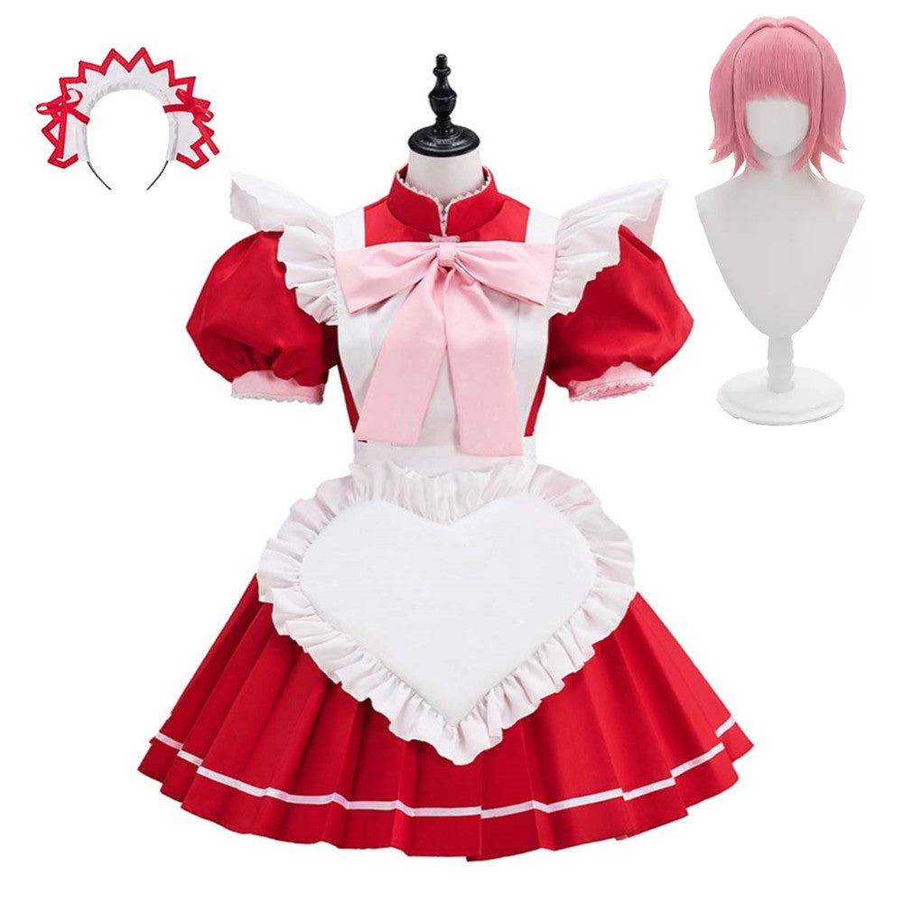Tokyo Mew Mew New Momomiya Ichigo Red Maid Dress Set Outfits Cosplay Costume