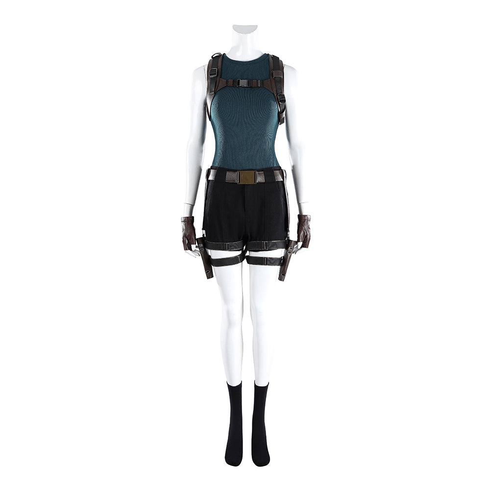 Tomb Raider (2026) Lara Croft Dark Blue Vest Set Outfits Cosplay Costume