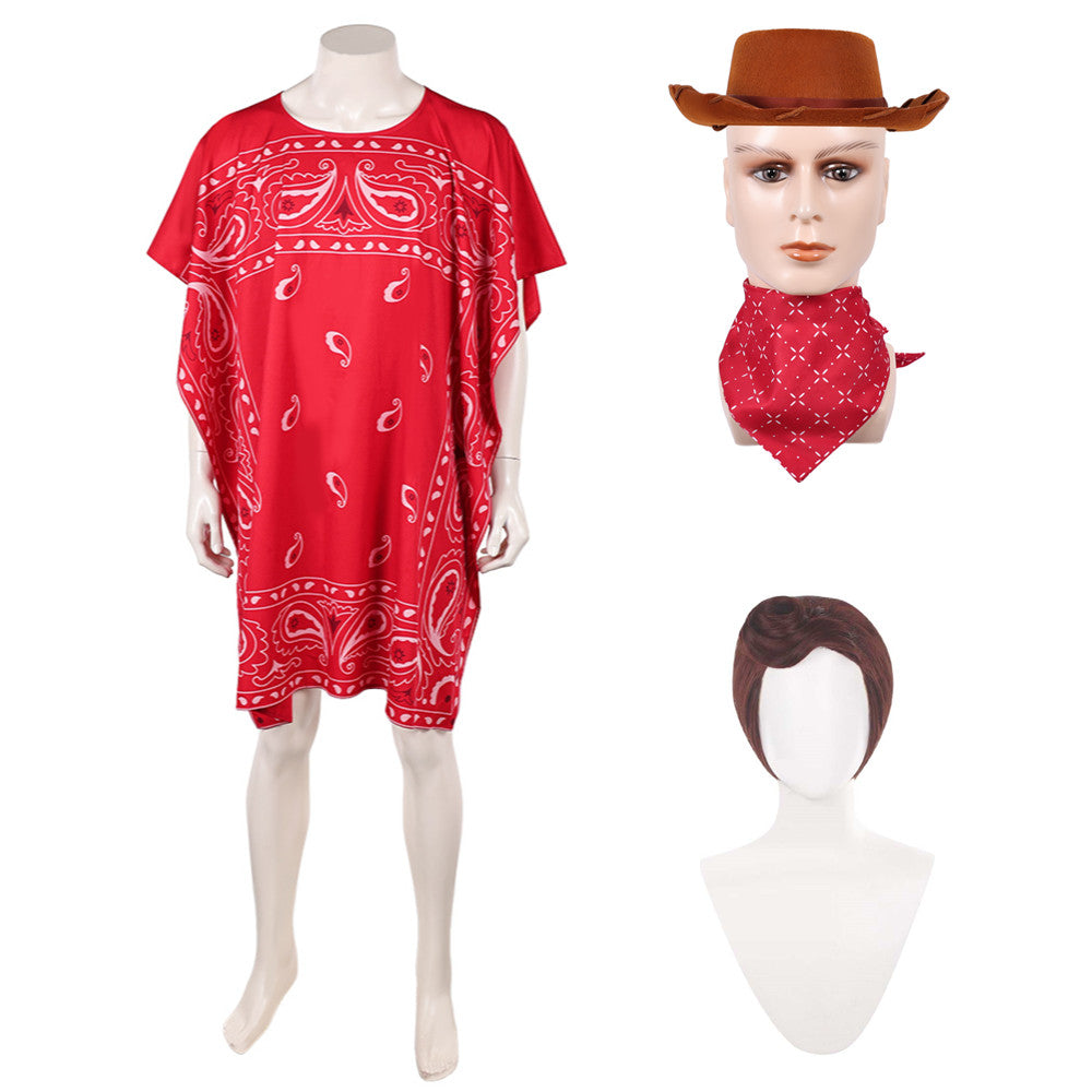 Toy Story (2026) Woody Red Cloak Poncho Cowboy Outfits Cosplay Costume