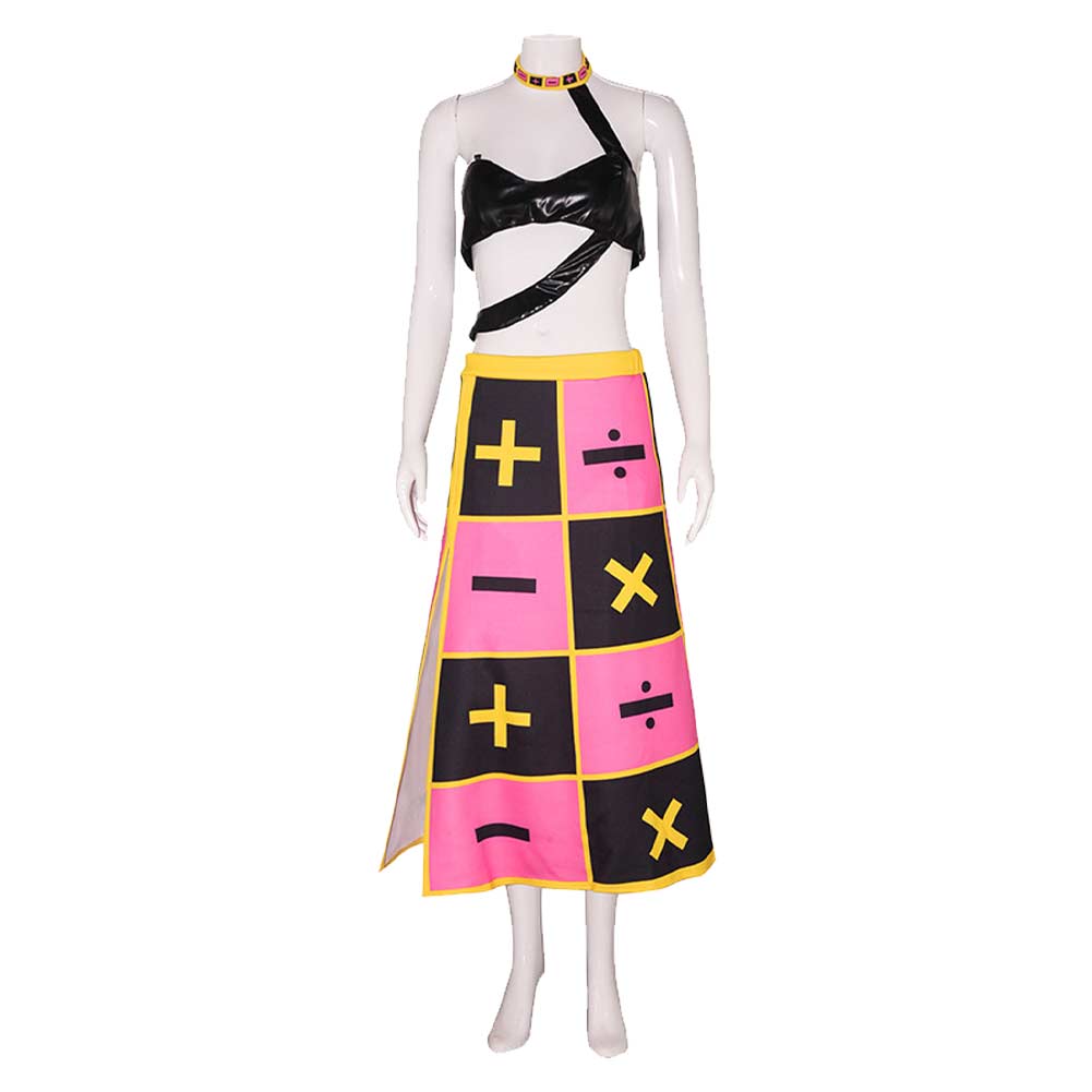 Trish Una Pink Black Top Skirt Set Outfits Cosplay Costume Halloween Suit