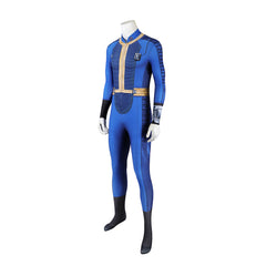 TV Fallout (2024) Men Printed Vault 33 Dweller Blue Jumpsuit Outfits Cosplay Costume Halloween Carnival Suit