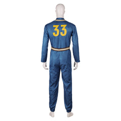 TV Fallout (2024) Men Shelter Vault 33 Dweller Blue Jumpsuit Outfits Cosplay Costume Halloween Carnival Suit