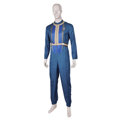 TV Fallout (2024) Men Shelter Vault 33 Dweller Blue Jumpsuit Outfits Cosplay Costume Halloween Carnival Suit