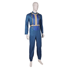 TV Fallout (2024) Men Shelter Vault 33 Dweller Blue Jumpsuit Outfits Cosplay Costume Halloween Carnival Suit