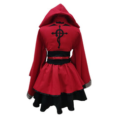 TV Fullmetal Alchemist Edward Elric Red Lolita Outfits Cosplay Costume Halloween Carnival Suit