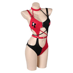 TV Harley Quinn Season 4 Harley Quinn Red And Black Swimsuit Outfits Cosplay Costume Halloween Carnival Suit