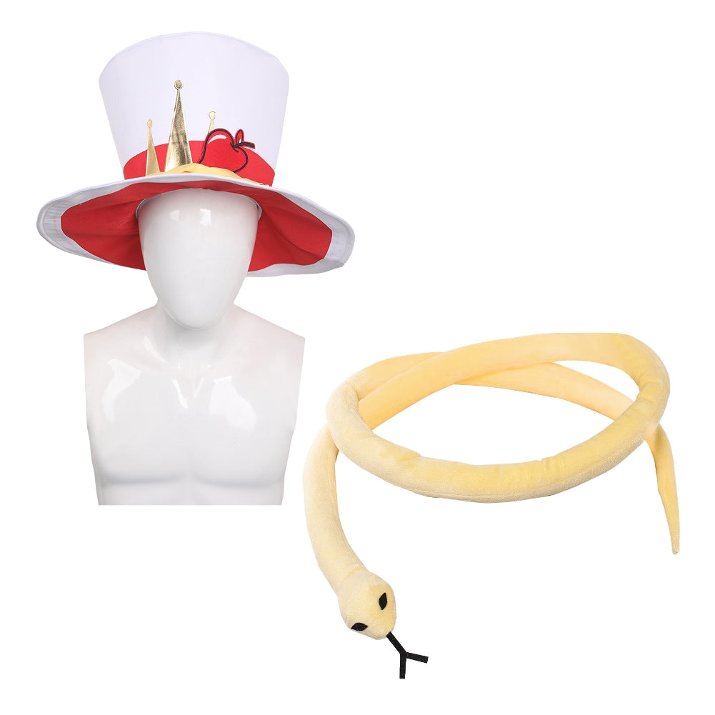 Hazbin Hotel 2024 Lucifer White Hat Snake Cosplay Accessories Halloween Carnival Props