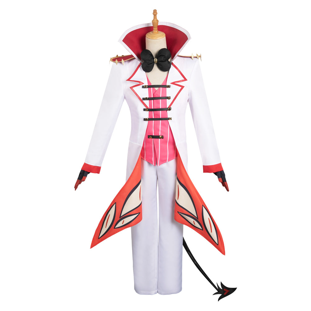 TV Hazbin Hotel 2024 Lucifer White Outfits Cosplay Costume Halloween Carnival Suit