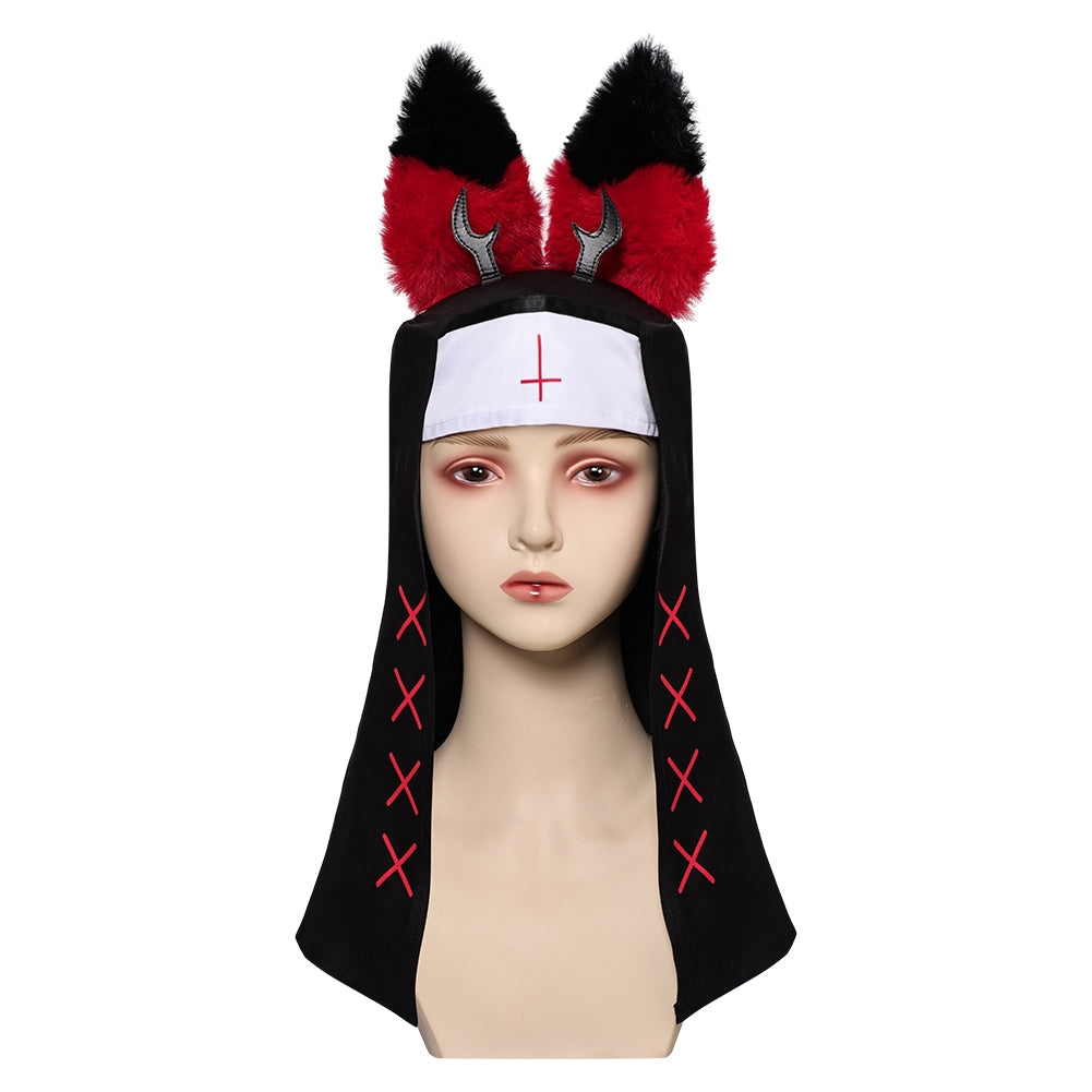 TV Hazbin Hotel (2024) Alastor Nun Hat Cosplay Halloween Carnival Costume Accessories Props