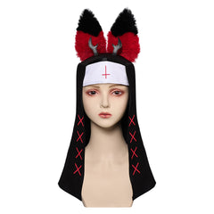 TV Hazbin Hotel (2024) Alastor Nun Hat Cosplay Halloween Carnival Costume Accessories Props