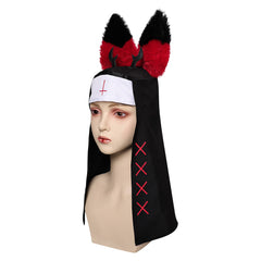 TV Hazbin Hotel (2024) Alastor Nun Hat Cosplay Halloween Carnival Costume Accessories Props