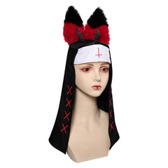 TV Hazbin Hotel (2024) Alastor Nun Hat Cosplay Halloween Carnival Costume Accessories Props