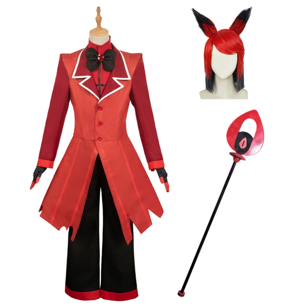 Hazbin Hotel (2024) Alastor Red Set Cosplay Costume Outfits Halloween Carnival Suit