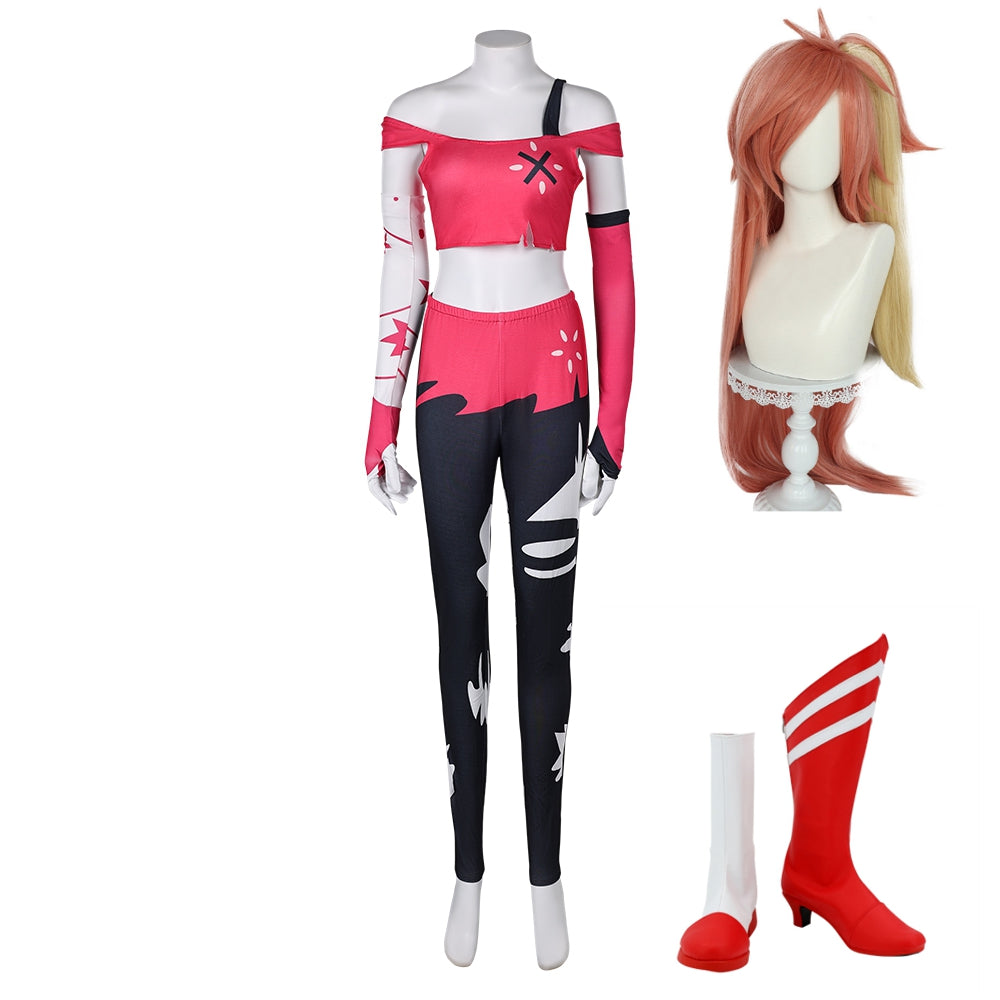 Hazbin Hotel (2024) Cherri Bomb Red Outfits Cosplay Costume Halloween Carnival Suit